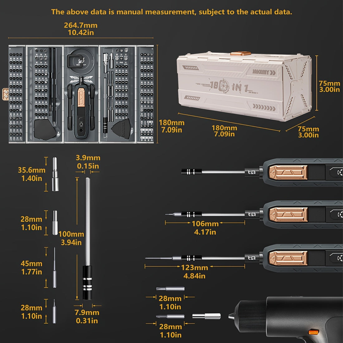 180-in-1 Magnetic Precision Screwdriver Set